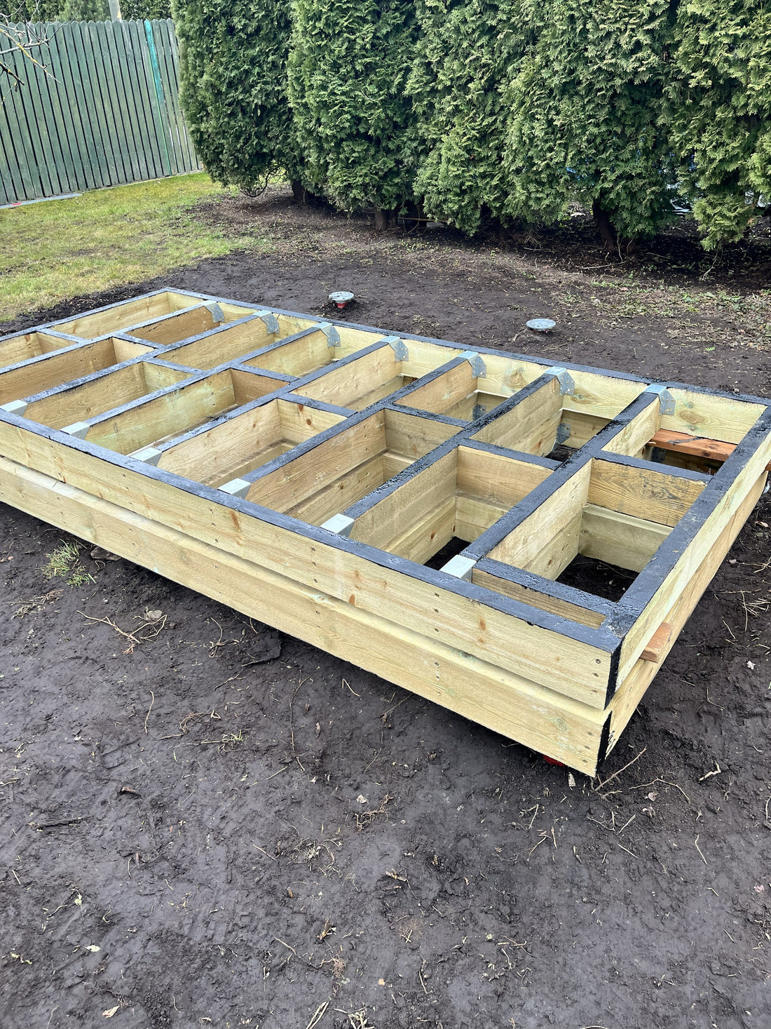 Terrace deck 3x3 meter with canopy by Terases, showing the outdoor wooden platform with protective roof in a garden setting