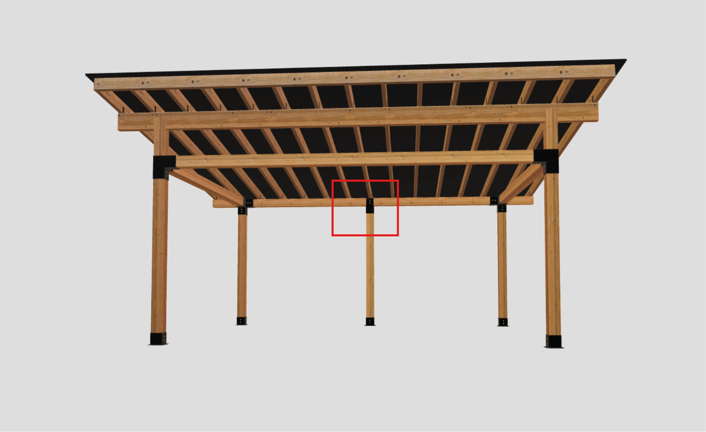 Terases support bracket for 145x145mm lumber, 95mm x 95mm size, used for sturdy woodworking and construction projects